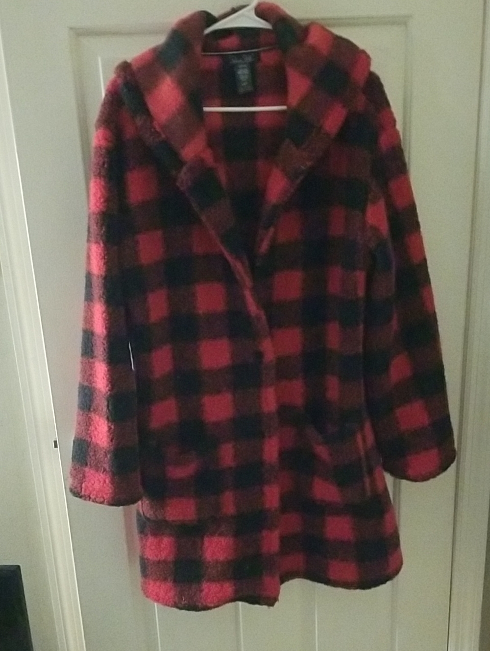 Pendleton Red and Black Plaid Teddy Coat